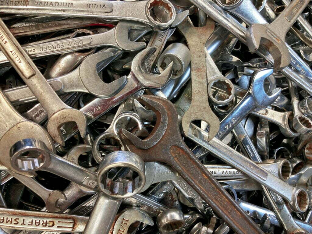 Box of wrenches at a local pawn shop