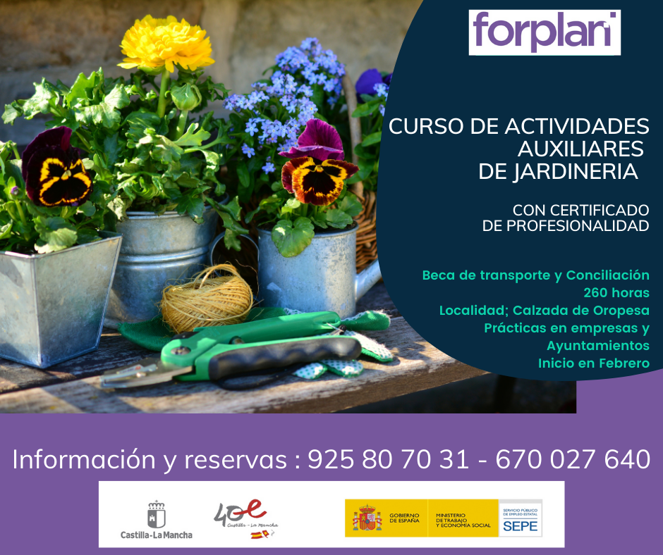 Curso gratuito: Actividades Auxiliares de Jardinería