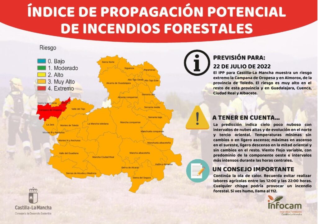 Atención: Riesgo extremo por incendio hoy. Conoce el nivel de riesgo por zonas aquí