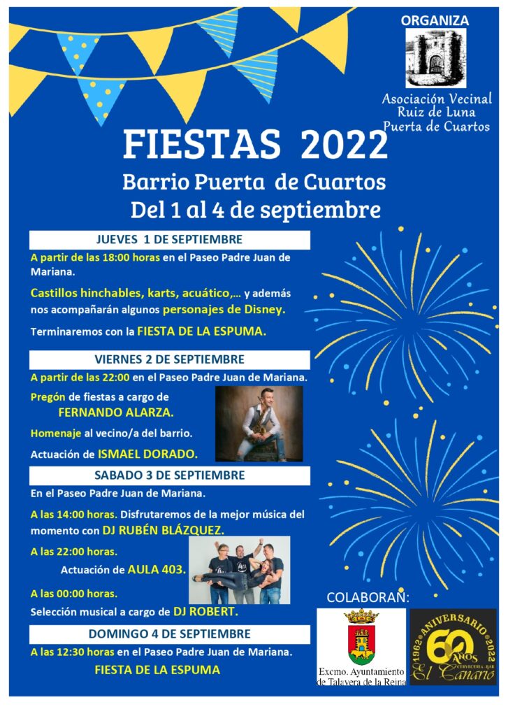 Programación fiestas Puerta de Cuartos 2022