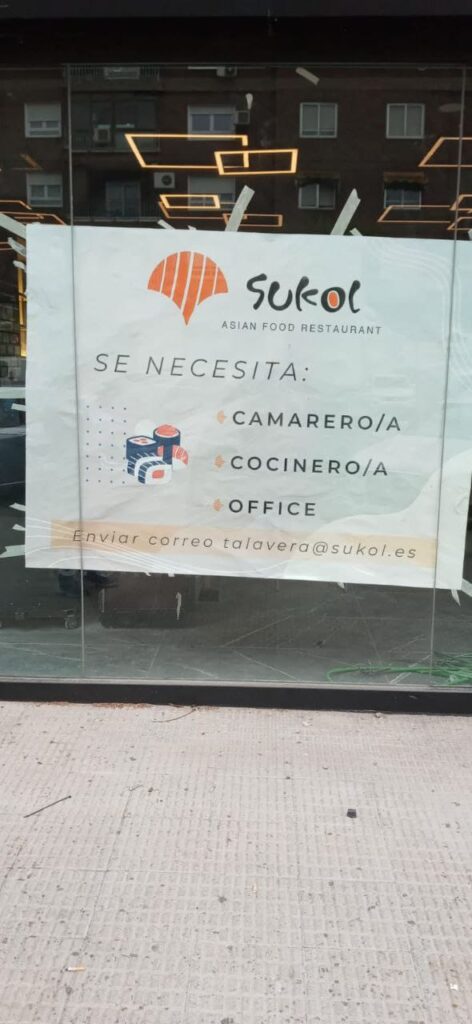 Se necesita camarero/a, cocinero/a y office en Talavera