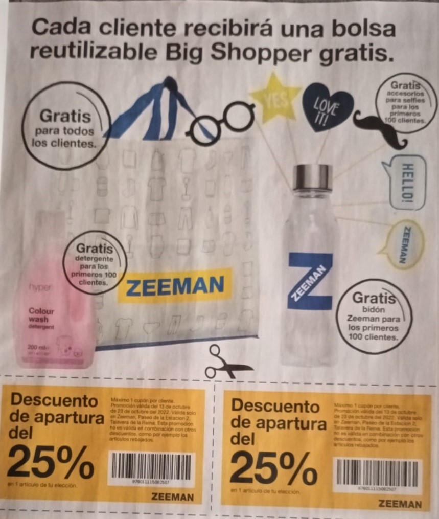 ZEEMAN, ¡REGALOS, CUPONES Y DESCUENTOS PARA LA APERTURA DE HOY!