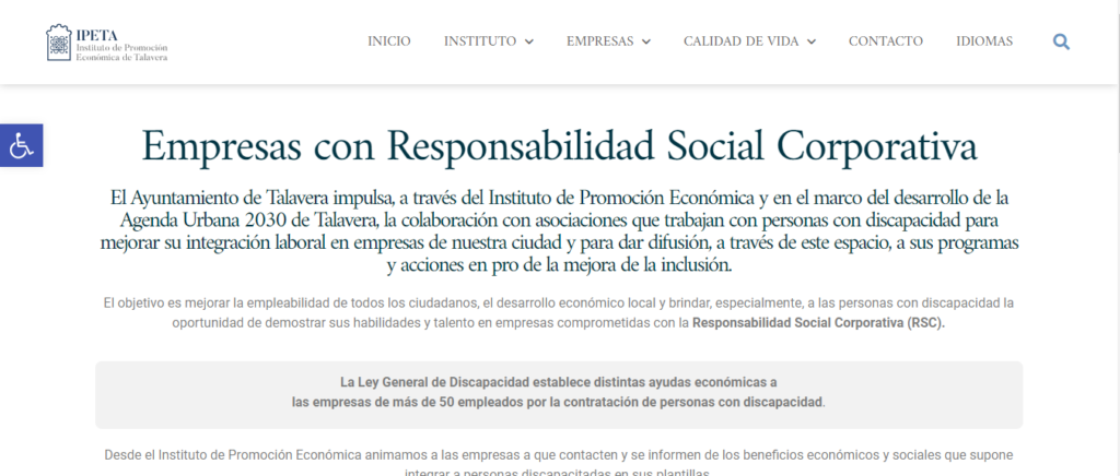 La integración laboral se ve impulsada a través de la sección web 'Empresas con responsabilidad social corporativa'