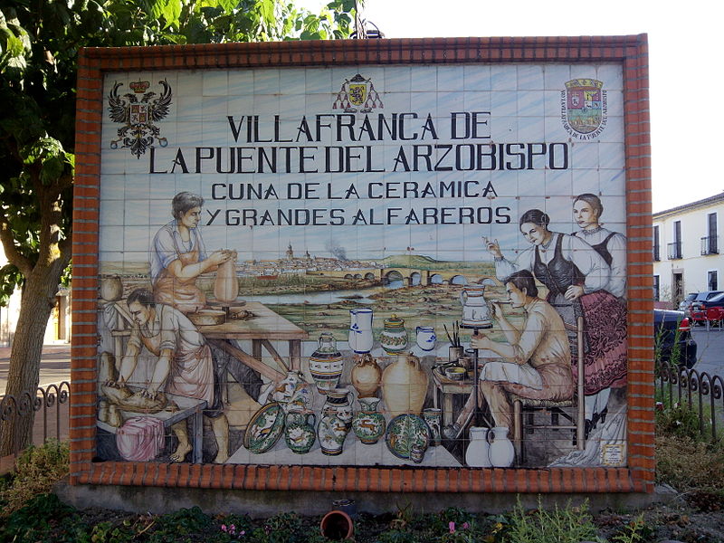 Cartel de bienvenida a Puente del Arzobispo - Foto de Benjamín Núñez González