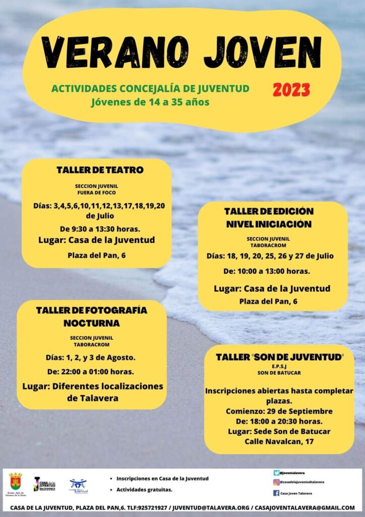 ¡Ya disponible la programación para este verano 2023 en Talavera!