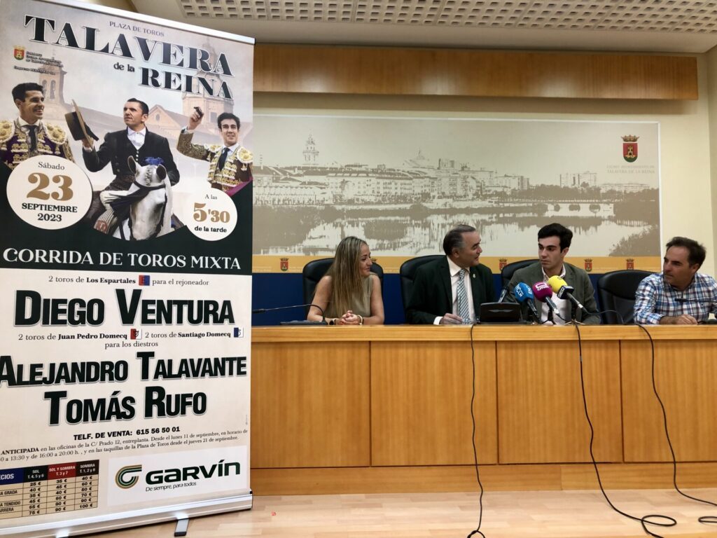 El talaverano Tomás Rufo, junto con Diego Ventura y Alejandro Talavante deslumbrarán en la Plaza Caprichosa