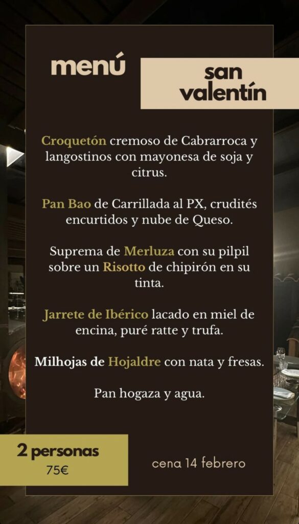 Los 3 restaurantes con un menú especial por San Valentín - Dáviro Restaurante