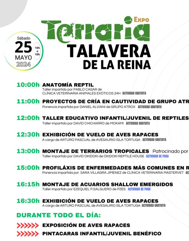 Expoterraria vuelve este mes de mayo al recinto de Talavera Ferial