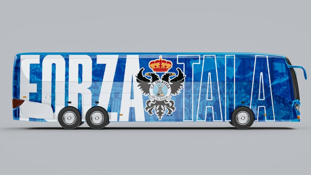 La nueva imagen del autobús del CF Talavera