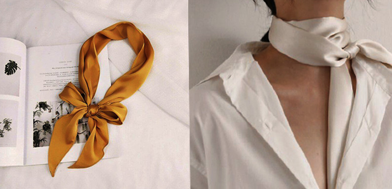 Pañuelo de seda. El accesorio versátil que domina el Street Style