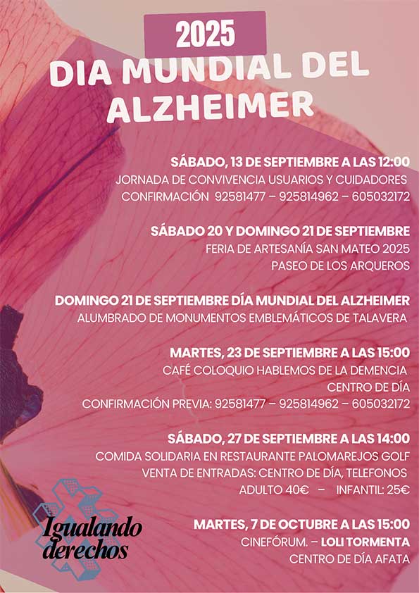 Talavera se une al Día Mundial del Alzheimer con el lema “Igualando Derechos”