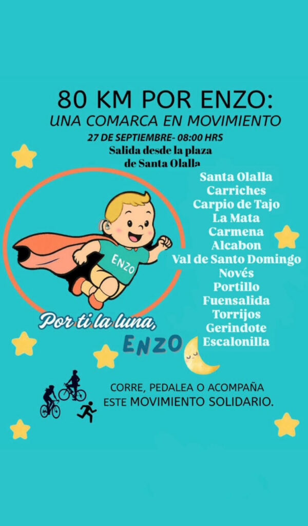 80 km por Enzo: un desafío solidario que une a toda la comarca