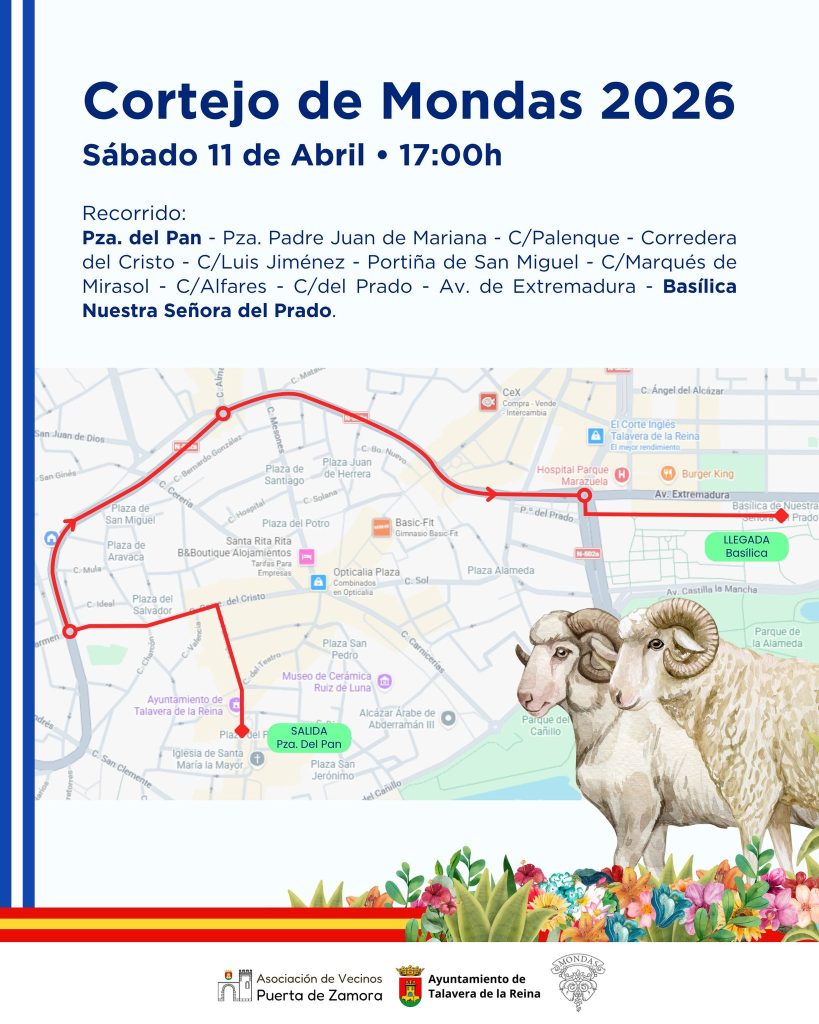 El Cortejo de Mondas 2026 recorrerá Talavera este 11 de abril