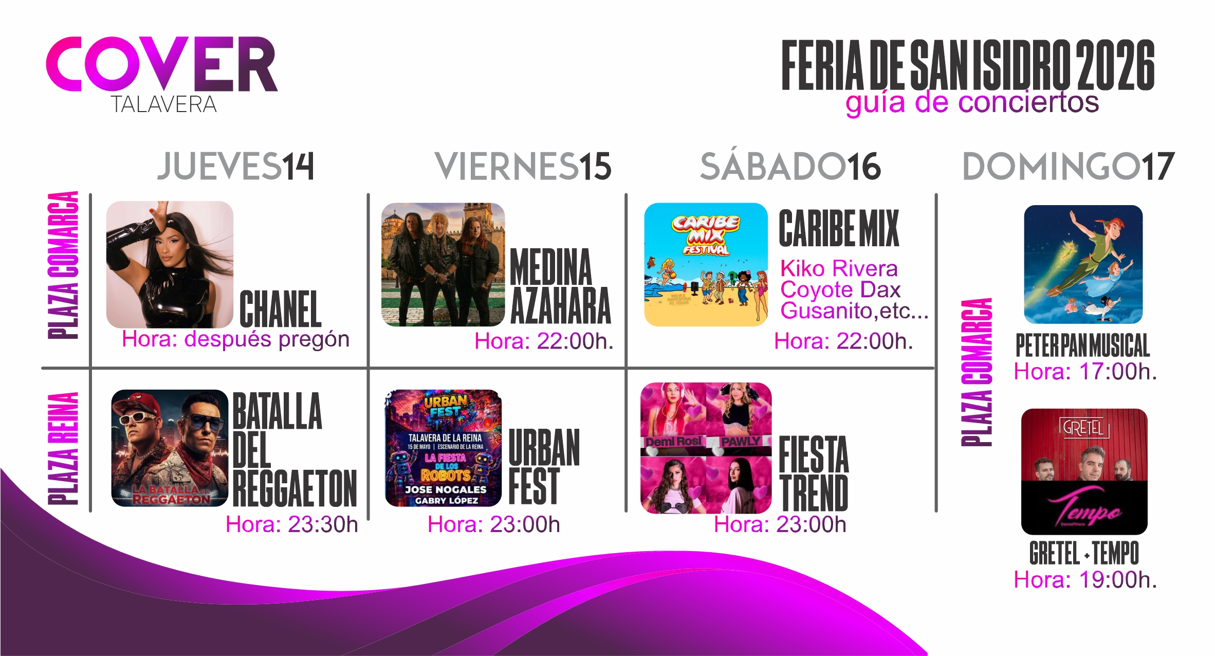 Guía de conciertos San Isidro 2026