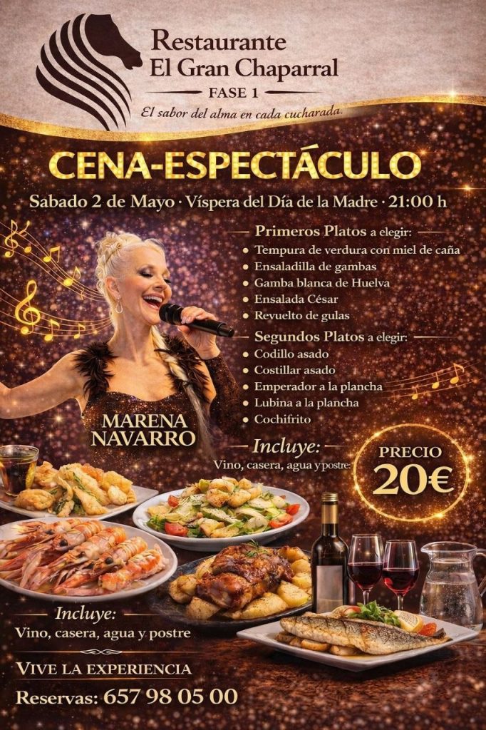 Cena espectáculo: gastronomía, música en directo y una noche especial por el Día de la Madre