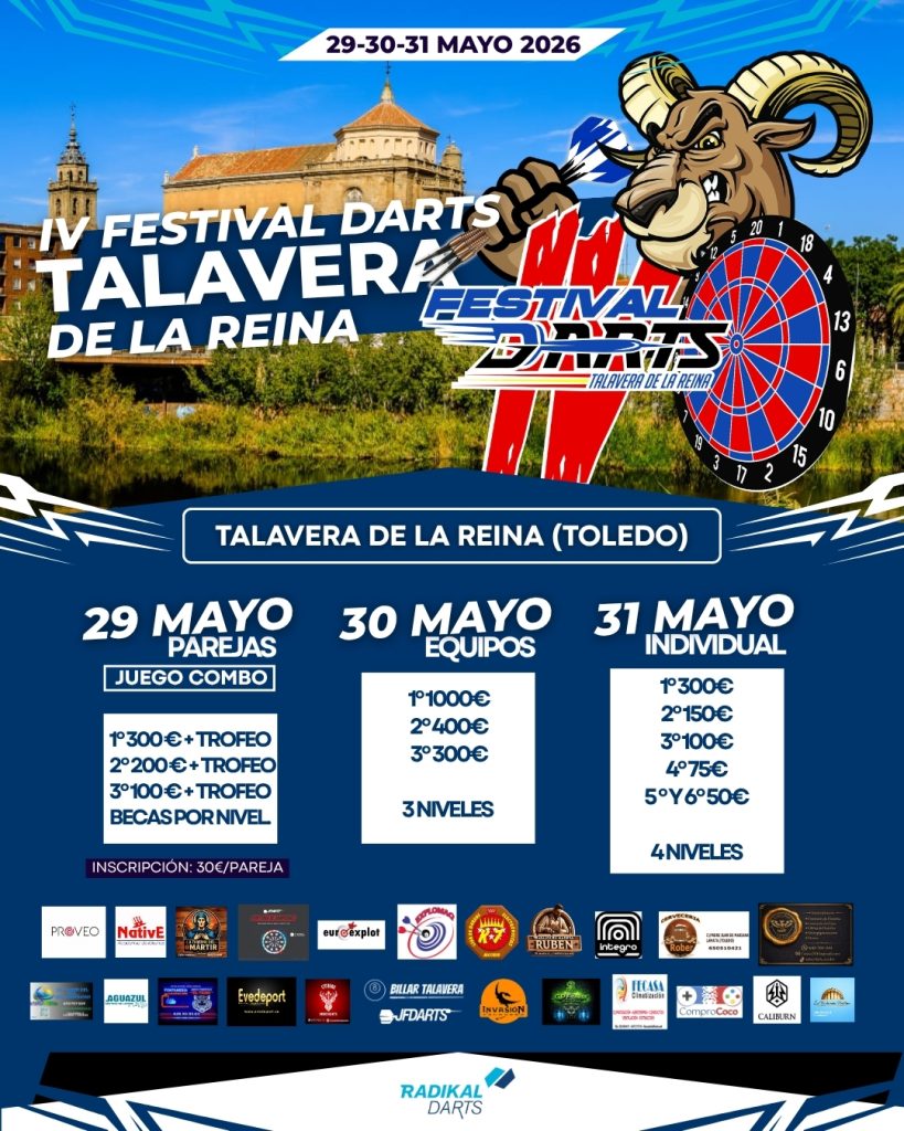 Talavera Ferial acogerá del 29 al 31 de mayo el IV Festival Darts