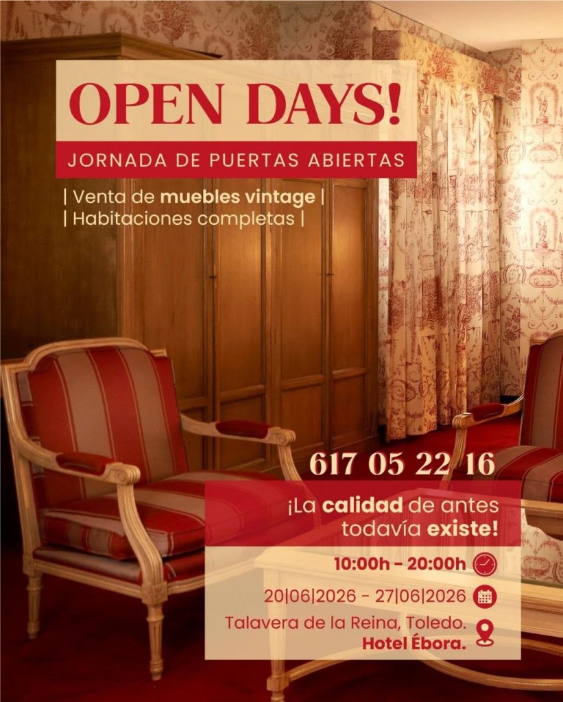 El Hotel Ébora abre sus puertas con una venta especial de muebles vintage