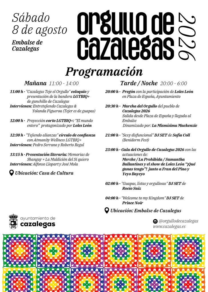 Cazalegas confecciona la mayor bandera arcoíris de ganchillo de Castilla-La Mancha para celebrar su Orgullo rural
