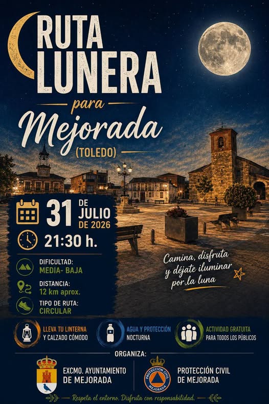 Una noche para disfrutar del senderismo bajo la luz de la luna en Mejorada