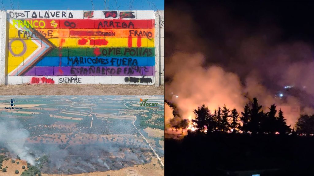 Fin de semana marcado por sucesos en Talavera: vandalismo, los incendios y un accidente de tráfico