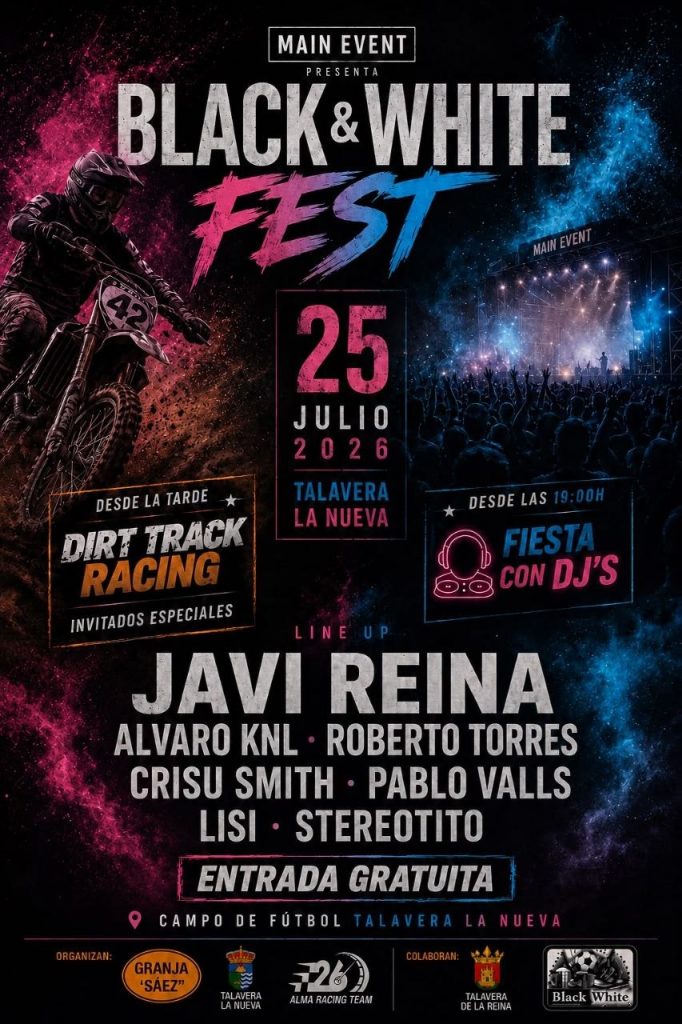 Black & White Fest 2026 convertirá Talavera la Nueva en el gran punto de encuentro del verano