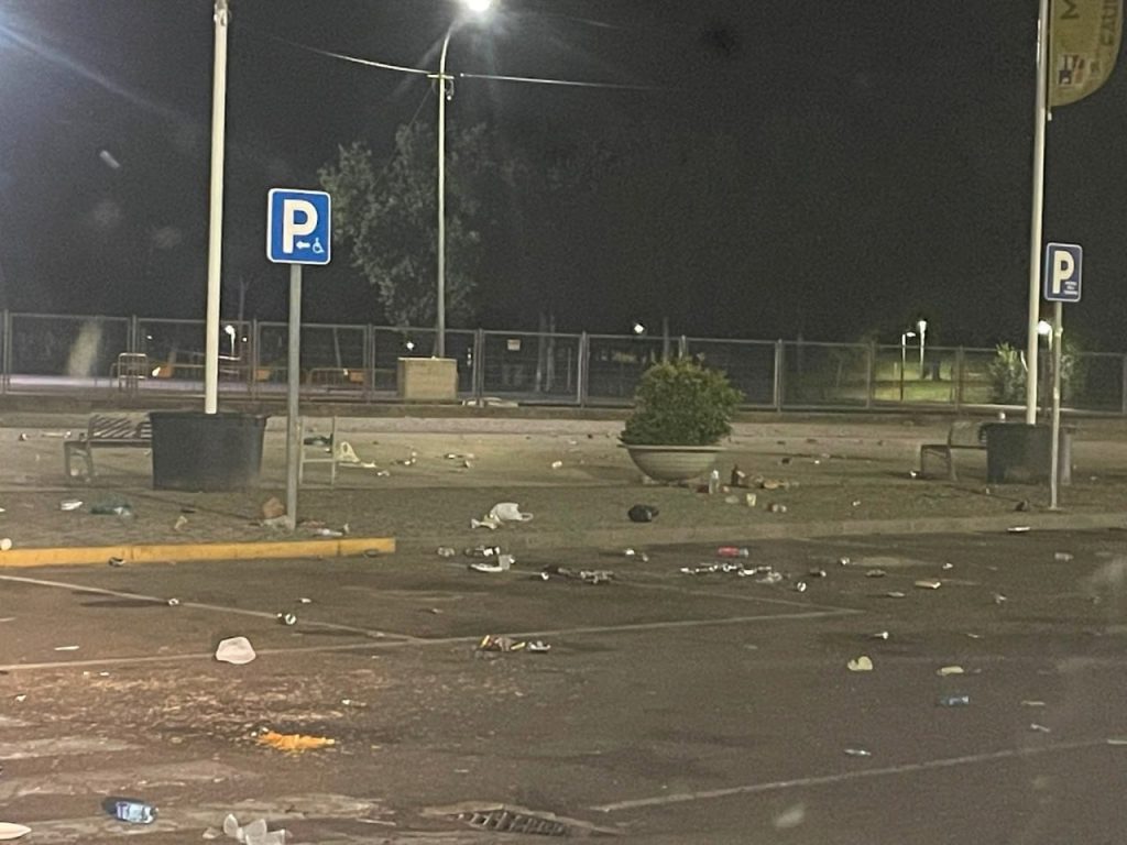 Así quedó el recinto de Talavera Ferial tras la celebración del pase de España a la final del Mundial