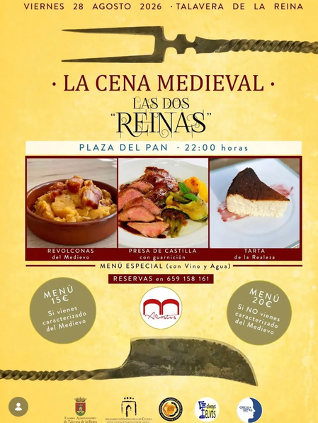 Cartel de "La cena medieval de las dos Reinas"