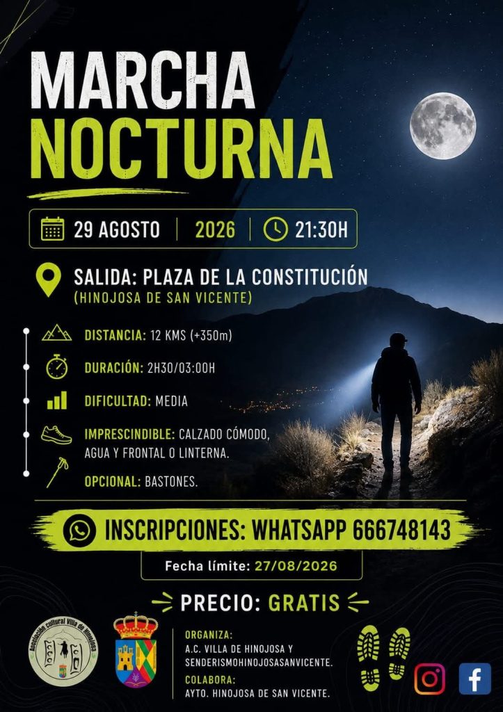 Marcha nocturna gratuita de 12 kilómetros