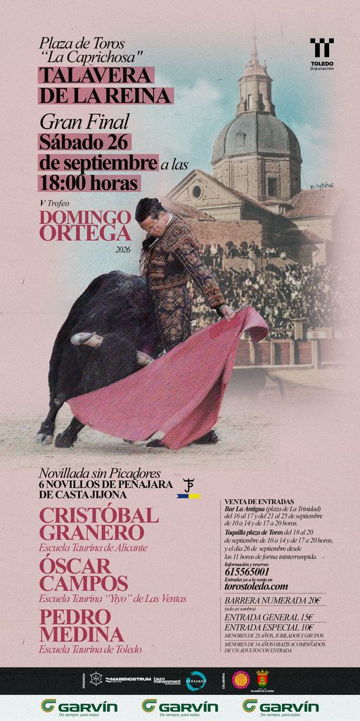 La gran final del V Certamen “Domingo Ortega” se celebrará en Talavera el 26 de septiembre