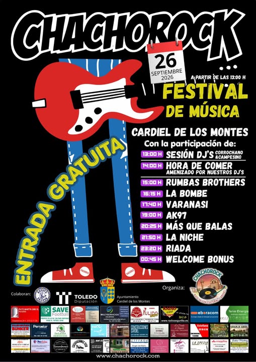 ChachoRock’26 ya tiene horarios definitivos: más de 13 horas de música gratuita