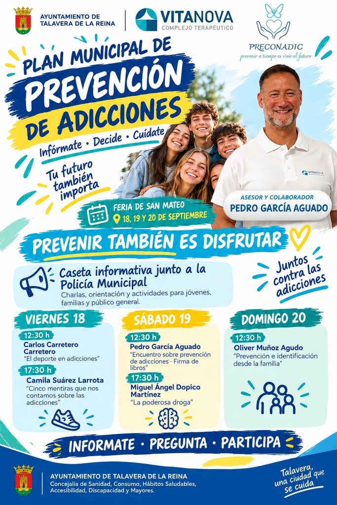 Talavera refuerza la prevención de las adicciones durante la Feria de San Mateo junto a Pedro García Aguado