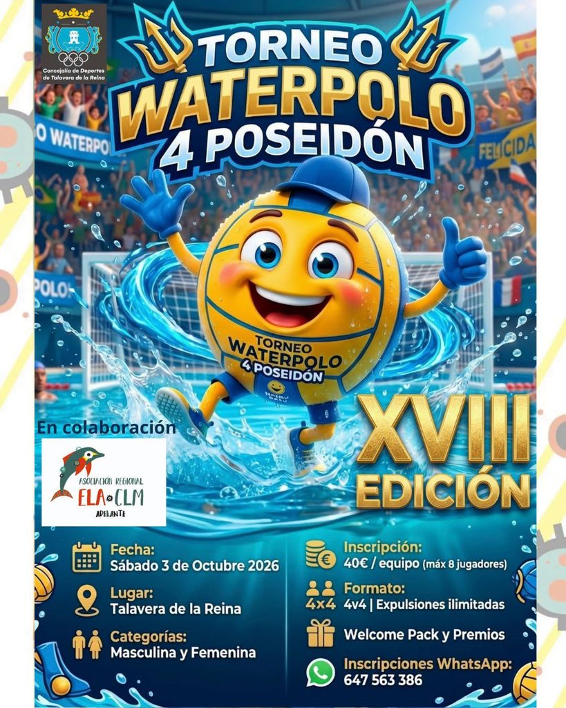 Talavera acoge este sábado la XVIII edición del Torneo de Waterpolo 4 Poseidón