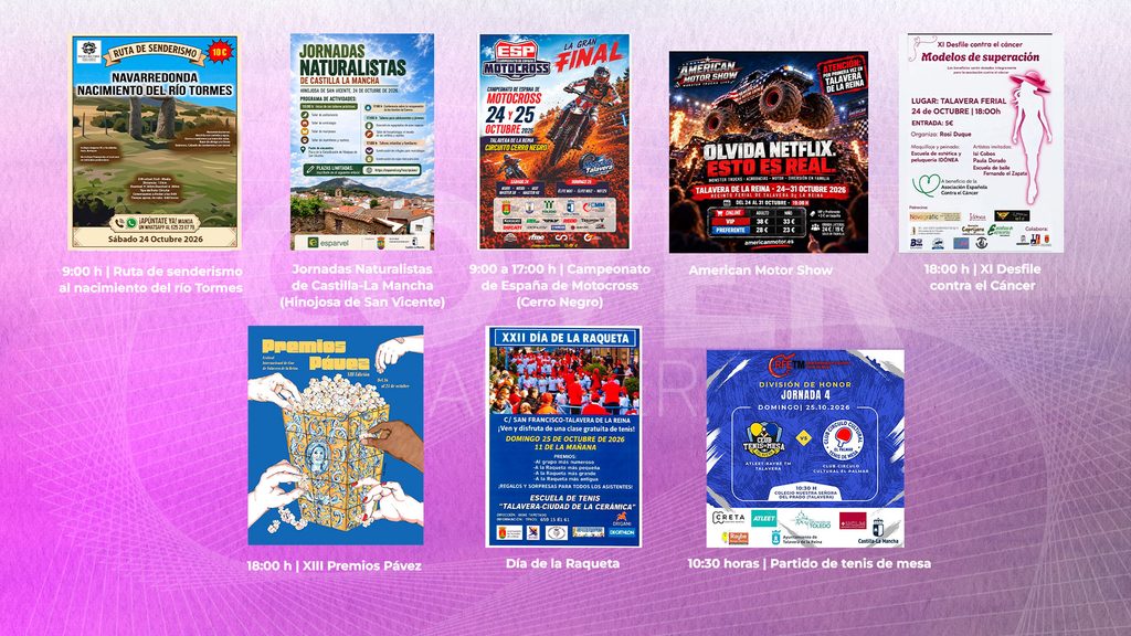 ¿Qué hacer este fin de semana en Talavera? Naturaleza, deporte, motor, cine y solidaridad