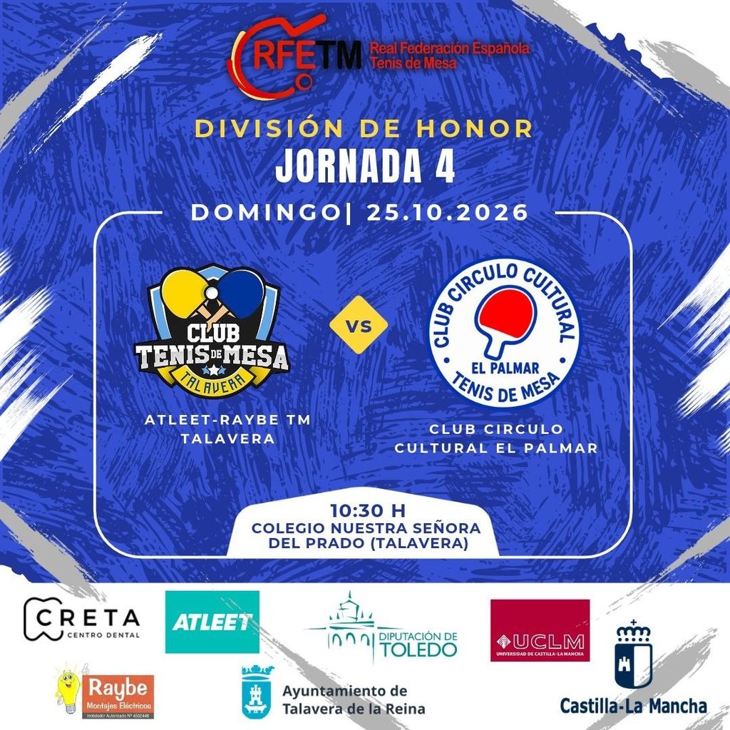 El tenis de mesa de División de Honor llega a Talavera con un nuevo desafío para el Atleet-Raybe